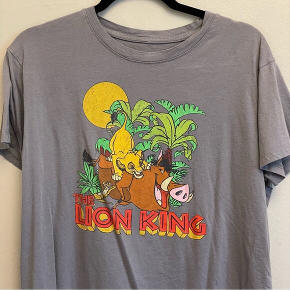 Disney XL short sleeve t-shirt The Lion King Simba Timon Pumba gray green - Picture 2 of 7